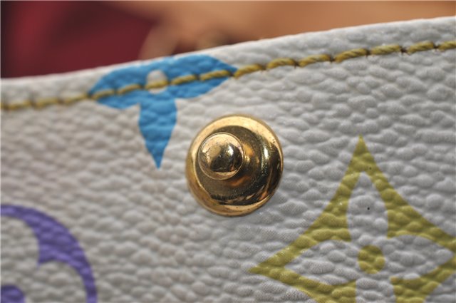 Auth Louis Vuitton Multicolor Aurelia MM White Shoulder Tote Bag M40094 LV 0026E