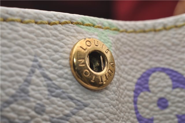 Auth Louis Vuitton Multicolor Aurelia MM White Shoulder Tote Bag M40094 LV 0026E