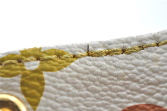 Auth Louis Vuitton Multicolor Aurelia MM White Shoulder Tote Bag M40094 LV 0026E