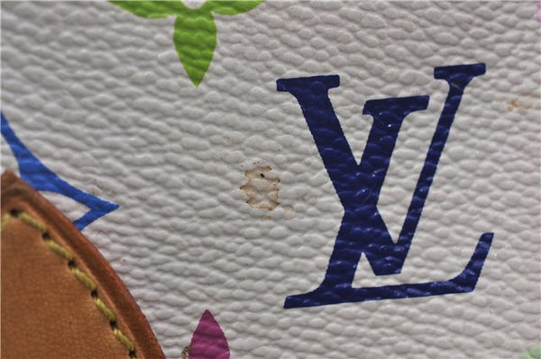 Auth Louis Vuitton Multicolor Aurelia MM White Shoulder Tote Bag M40094 LV 0026E