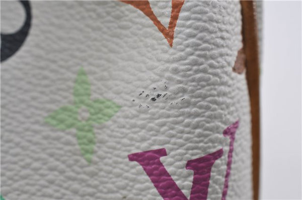 Auth Louis Vuitton Multicolor Aurelia MM White Shoulder Tote Bag M40094 LV 0026E