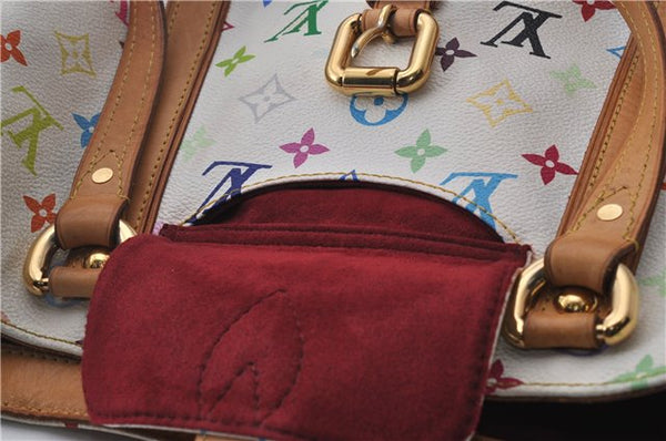 Auth Louis Vuitton Multicolor Aurelia MM White Shoulder Tote Bag M40094 LV 0026E