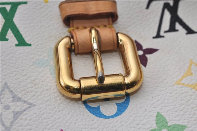 Auth Louis Vuitton Multicolor Aurelia MM White Shoulder Tote Bag M40094 LV 0026E