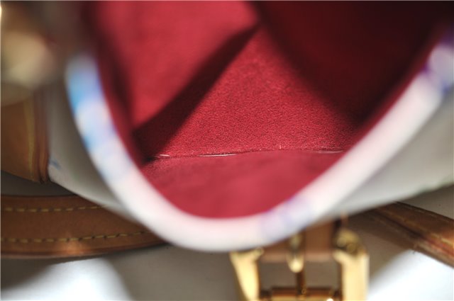 Auth Louis Vuitton Multicolor Aurelia MM White Shoulder Tote Bag M40094 LV 0026E