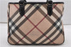 Authentic BURBERRY Nova Check PVC Enamel Shoulder Hand Bag Beige 0026G