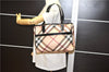 Authentic BURBERRY Nova Check PVC Enamel Shoulder Hand Bag Beige 0026G