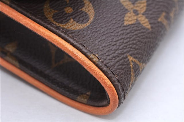 Authentic Louis Vuitton Monogram Pochette Twin PM Shoulder Bag M51854 LV 0027E