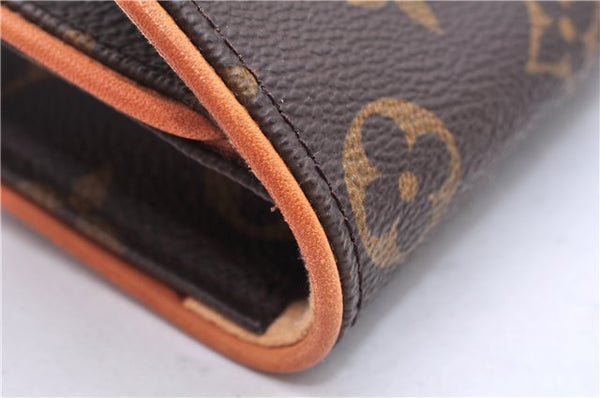 Authentic Louis Vuitton Monogram Pochette Twin PM Shoulder Bag M51854 LV 0027E