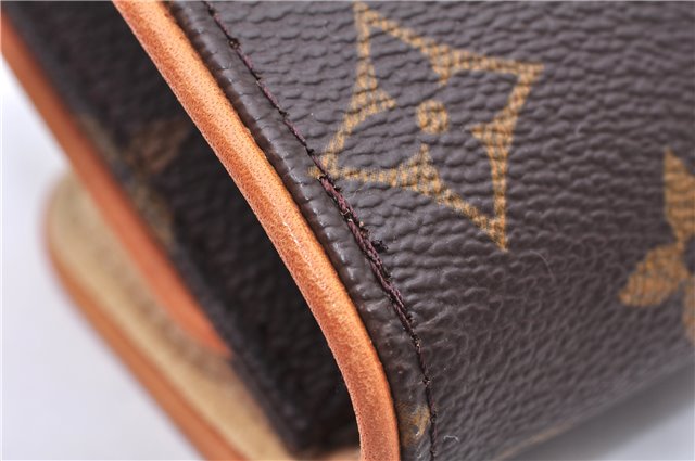 Authentic Louis Vuitton Monogram Pochette Twin PM Shoulder Bag M51854 LV 0027E