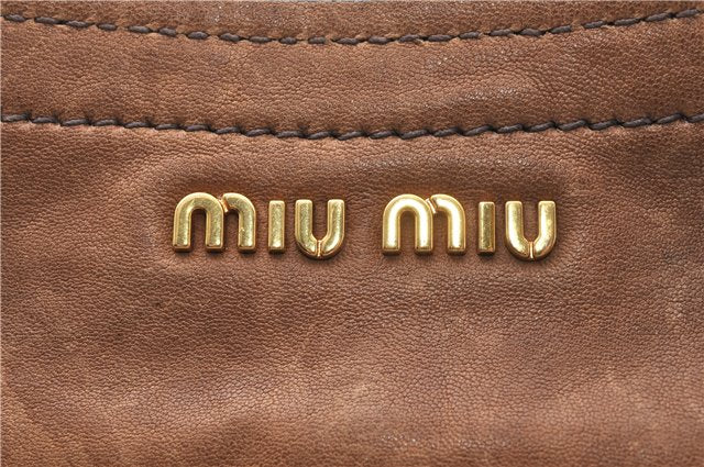 Authentic MIU MIU Vintage Leather 2Way Shoulder Hand Bag Purse Brown 0027G