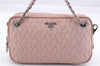 Authentic PRADA Quilting Nylon Leather 2Way Hand Shoulder Bag Purse Pink 0028E