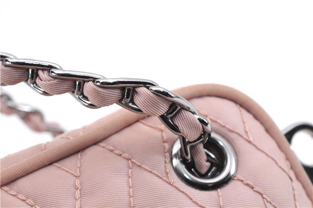 Authentic PRADA Quilting Nylon Leather 2Way Hand Shoulder Bag Purse Pink 0028E