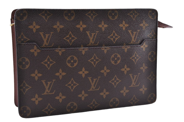 Authentic Louis Vuitton Monogram Pochette Homme Clutch Hand Bag M51795 LV 0030E