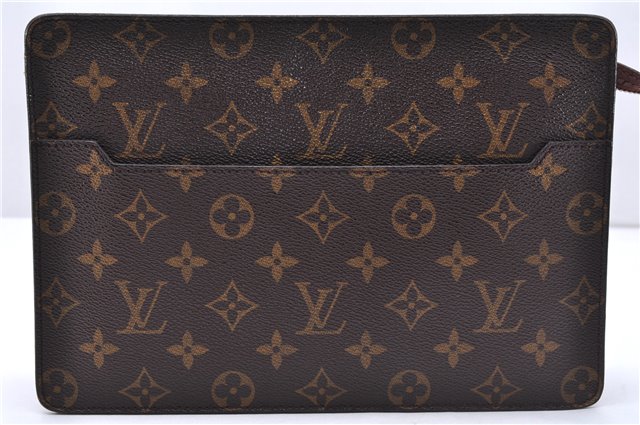 Authentic Louis Vuitton Monogram Pochette Homme Clutch Hand Bag M51795 LV 0030E