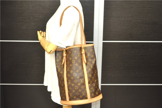 Authentic Louis Vuitton Monogram Bucket GM Shoulder Bag M42236 LV 0031D