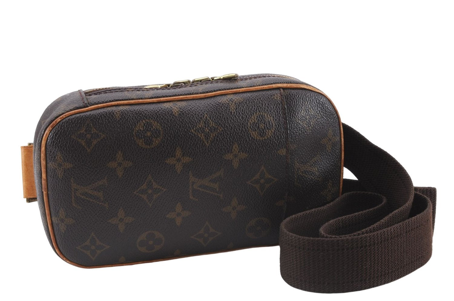 Authentic Louis Vuitton Monogram Pochette Gange Waist bag M51870 LV 0032E