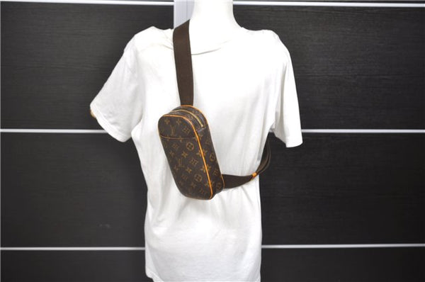 Authentic Louis Vuitton Monogram Pochette Gange Waist bag M51870 LV 0032E