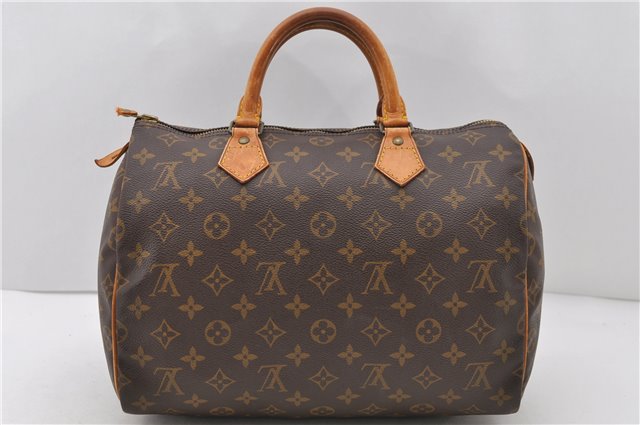 Authentic Louis Vuitton Monogram Speedy 30 Hand Bag M41526 LV 0034D