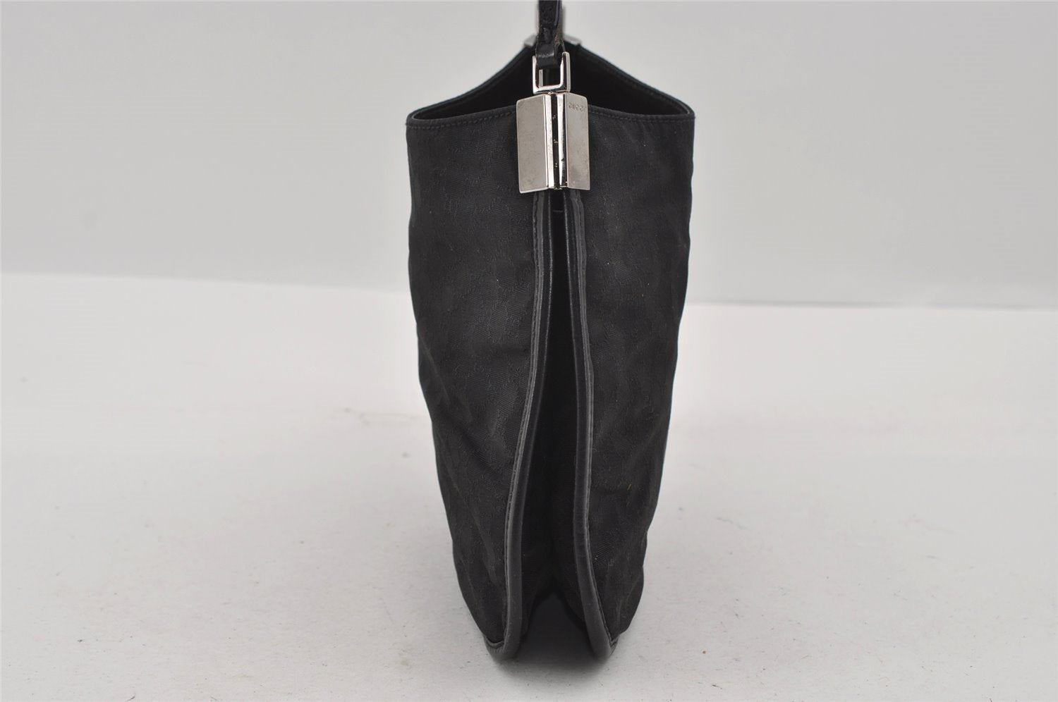 Authentic GUCCI Micro GG Nylon Leather Shoulder Hand Bag 0050846 Black 0039I