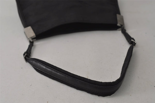 Authentic GUCCI Micro GG Nylon Leather Shoulder Hand Bag 0050846 Black 0039I