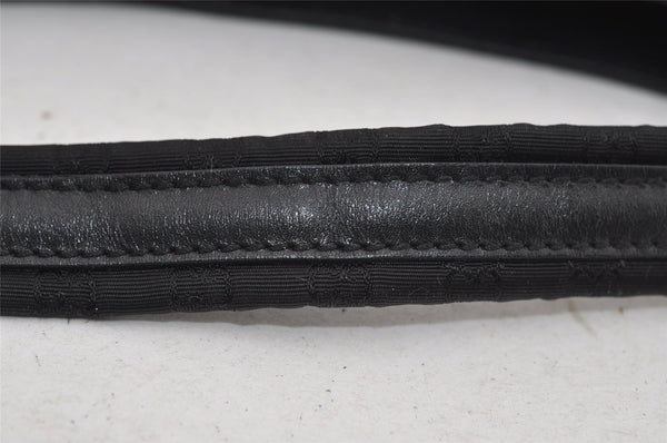 Authentic GUCCI Micro GG Nylon Leather Shoulder Hand Bag 0050846 Black 0039I