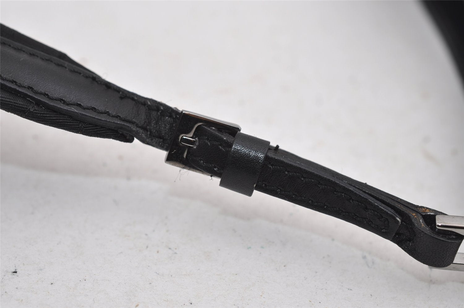 Authentic GUCCI Micro GG Nylon Leather Shoulder Hand Bag 0050846 Black 0039I