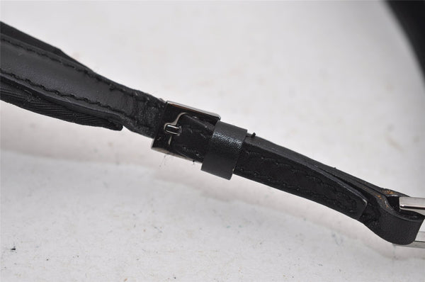 Authentic GUCCI Micro GG Nylon Leather Shoulder Hand Bag 0050846 Black 0039I