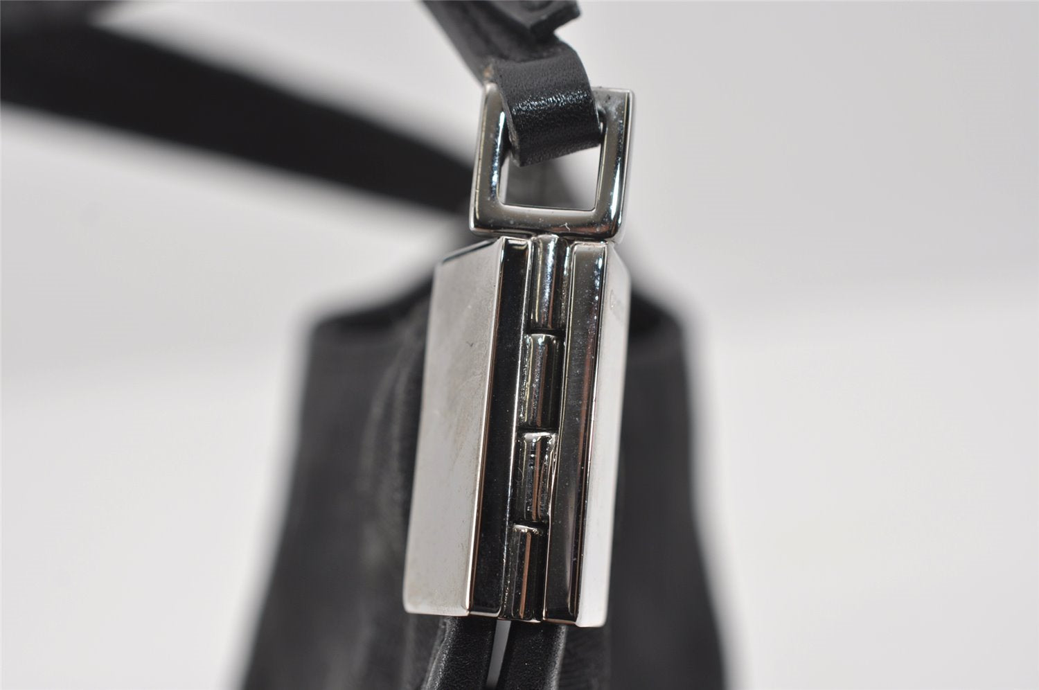 Authentic GUCCI Micro GG Nylon Leather Shoulder Hand Bag 0050846 Black 0039I