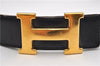 Authentic HERMES Constance Ladies Leather Belt Size 95cm 37.4" Black Brown 0040E