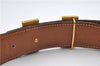 Authentic HERMES Constance Ladies Leather Belt Size 95cm 37.4" Black Brown 0040E