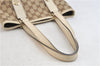 Authentic GUCCI Tote Hand Bag GG Canvas Leather 153361 Beige 0046D