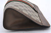 Authentic GUCCI Web Sherry Line Clutch Hand Bag Purse GG PVC Leather Brown 0047D