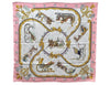 Authentic HERMES Carre 90 Scarf "Plumes et Grelots" Silk Pink 0049E