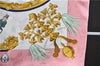 Authentic HERMES Carre 90 Scarf "Plumes et Grelots" Silk Pink 0049E