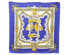 Authentic HERMES Carre 90 Scarf "BRIDE DE COUR" Silk Blue 0051E