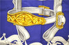 Authentic HERMES Carre 90 Scarf "BRIDE DE COUR" Silk Blue 0051E