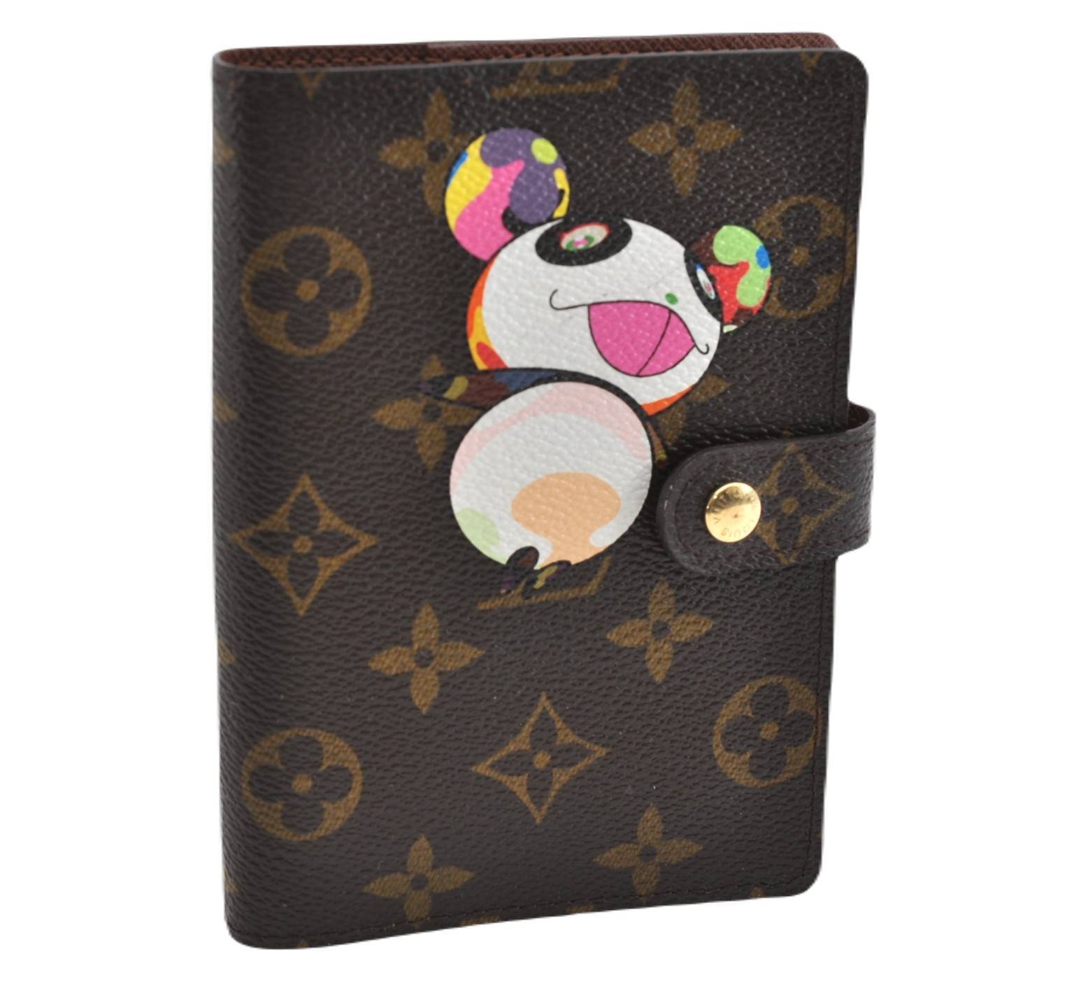 Authentic LOUIS VUITTON Monogram Panda Agenda Notebook Cover R20011 LV 0052B