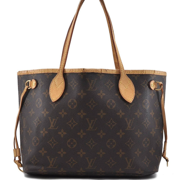 Authentic Louis Vuitton Monogram Neverfull PM Tote Bag M40155 LV 0054D