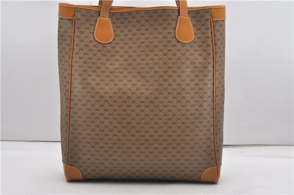 Authentic GUCCI Micro GG Vintage PVC Leather Shoulder Tote Bag Brown 0056G