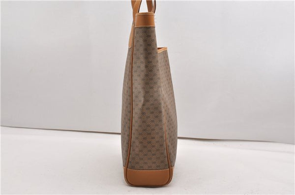 Authentic GUCCI Micro GG Vintage PVC Leather Shoulder Tote Bag Brown 0056G