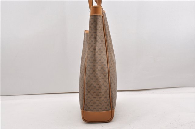 Authentic GUCCI Micro GG Vintage PVC Leather Shoulder Tote Bag Brown 0056G