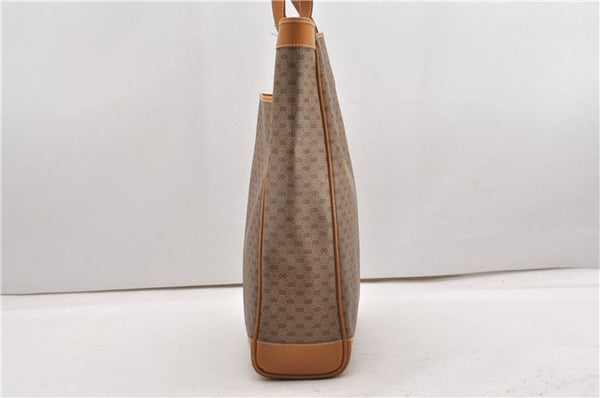 Authentic GUCCI Micro GG Vintage PVC Leather Shoulder Tote Bag Brown 0056G