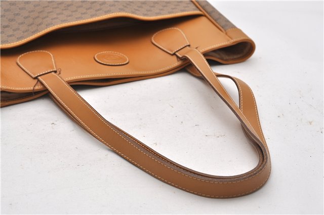 Authentic GUCCI Micro GG Vintage PVC Leather Shoulder Tote Bag Brown 0056G