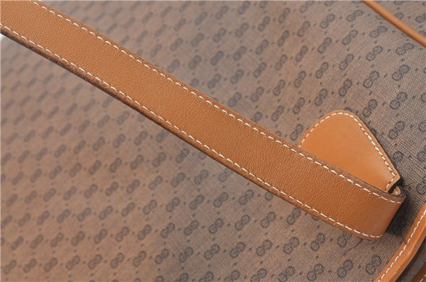 Authentic GUCCI Micro GG Vintage PVC Leather Shoulder Tote Bag Brown 0056G