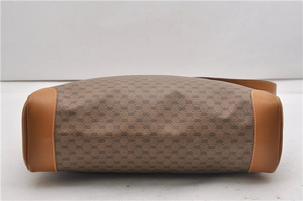 Authentic GUCCI Micro GG Vintage PVC Leather Shoulder Tote Bag Brown 0056G
