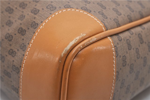 Authentic GUCCI Micro GG Vintage PVC Leather Shoulder Tote Bag Brown 0056G