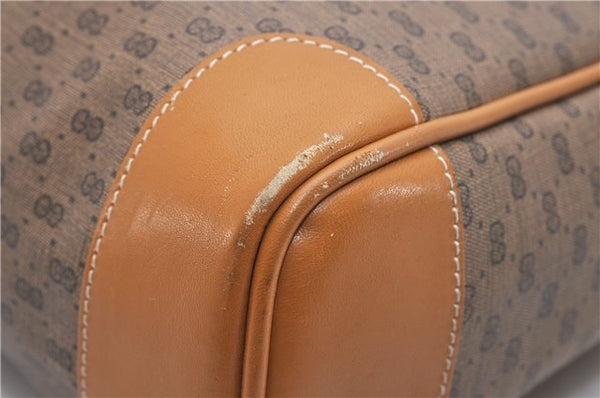 Authentic GUCCI Micro GG Vintage PVC Leather Shoulder Tote Bag Brown 0056G