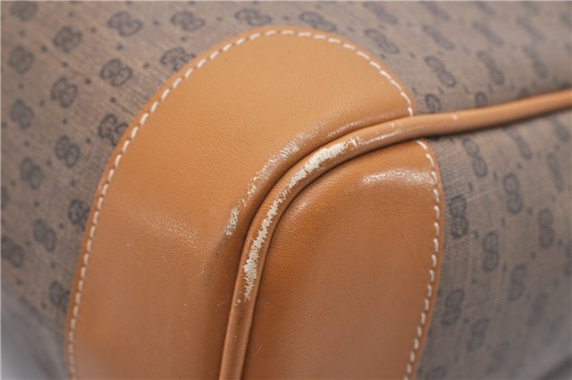 Authentic GUCCI Micro GG Vintage PVC Leather Shoulder Tote Bag Brown 0056G