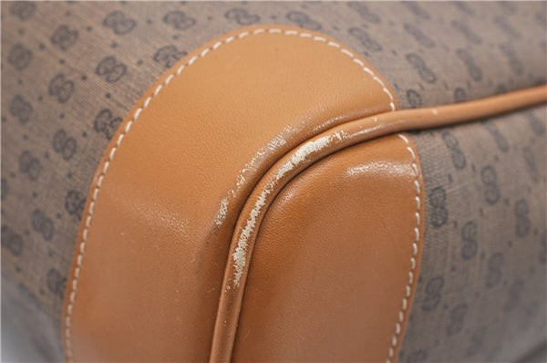 Authentic GUCCI Micro GG Vintage PVC Leather Shoulder Tote Bag Brown 0056G