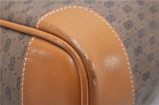 Authentic GUCCI Micro GG Vintage PVC Leather Shoulder Tote Bag Brown 0056G